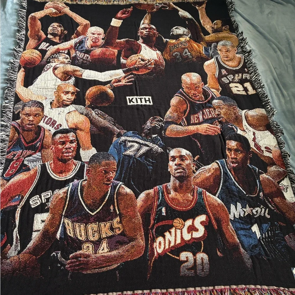 Kith Black Multi NBA Legends Tapestry NWT Rare